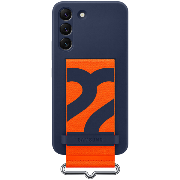 Samsung Galaxy S22+ Silicone Cover with Strap Navy