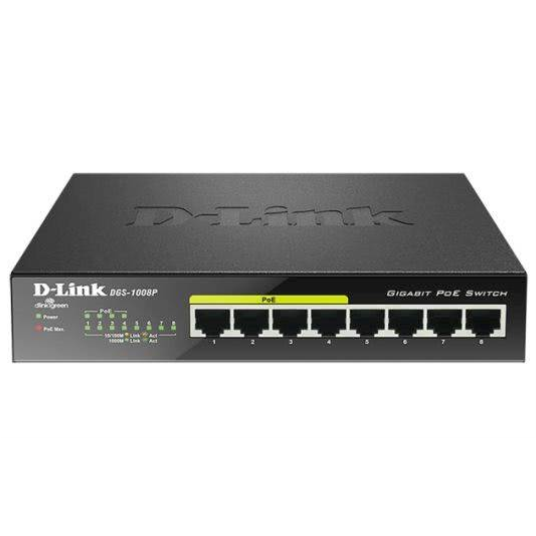 Switch PoE 8-portni gigabitni D-Link DGS-1008P