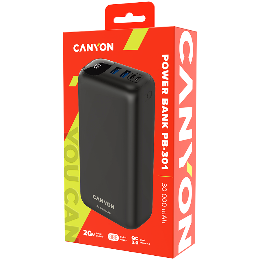 Power bank CANYON 30000mAh Li-poly battery, CNE-CP - IMEL - Najveća ...