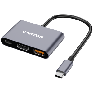 Hub CANYON DS-4 3in1 USB-C Grey