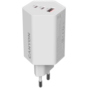 Punjač CANYON HEXAGON 65 GaN 65W 2xPD 1xQC EU Whit