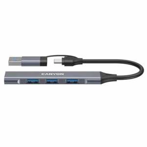 CANYON hub DS-02 4in1 USB-A/C Grey