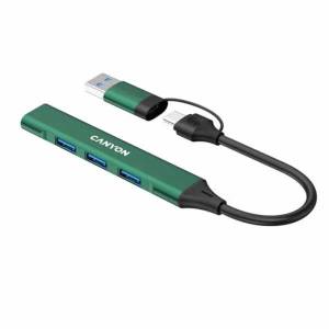 CANYON hub DS-02 4in1 USB-A/C Green