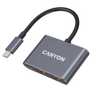 Hub CANYON DS-3 3in1 USB-C Dark Grey
