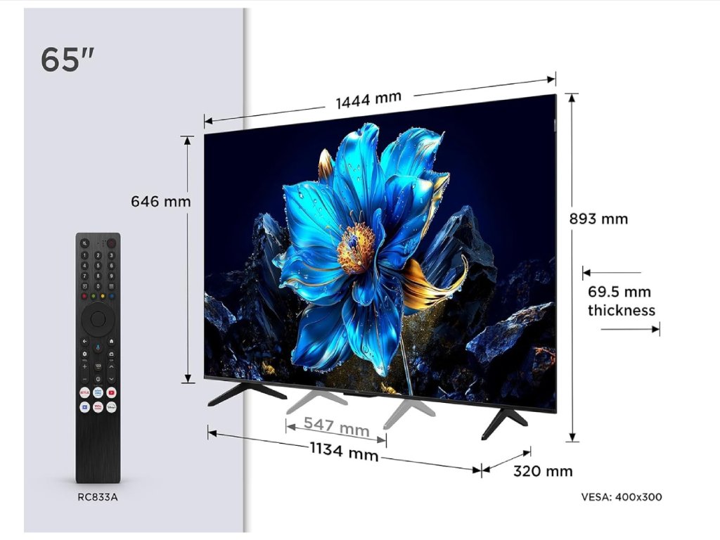 TV TCL 65" P7K 4K QLED Google TV; 65P7K - Image 2