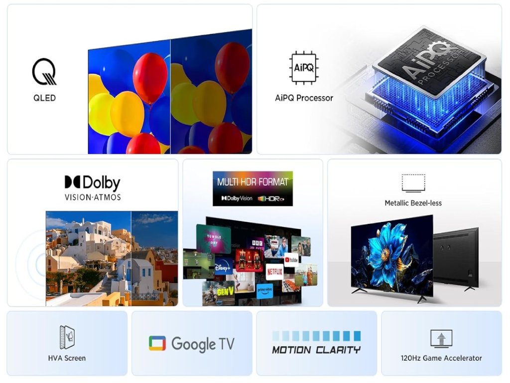TV TCL 65" P7K 4K QLED Google TV; 65P7K - Image 3