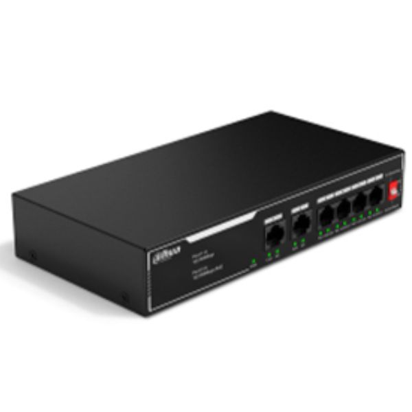 SWITCH POE 4 PORT 10/100 + 2 PORT 10/100 UPLINK DAHUA 36W SF1006LP