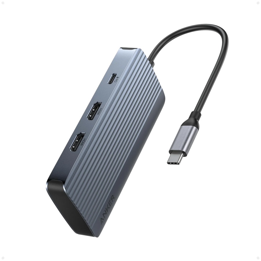 Hub Anker USB-C (7-in-1, Dual Display) Gray A83740A2
