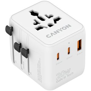 Adapter CANYON Travel OnTour 20 EU/UK/US/AUS 20W; CNS-TA20W1005W