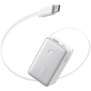 Power Bank Anker 10K, 45W, Built-In Retractable USB-C Cable; A1638H21
