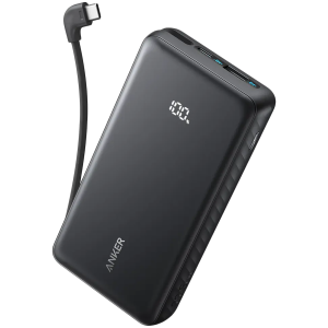 Power Bank Anker Zolo 20K, 22.5W, Built-In USB-C Cable, Black; A110EH11
