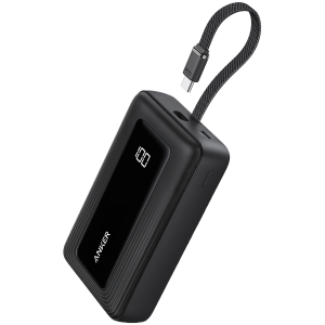 Power Bank Anker  20K, 30W, Built-In USB-C Cable, Black; A1689H11
