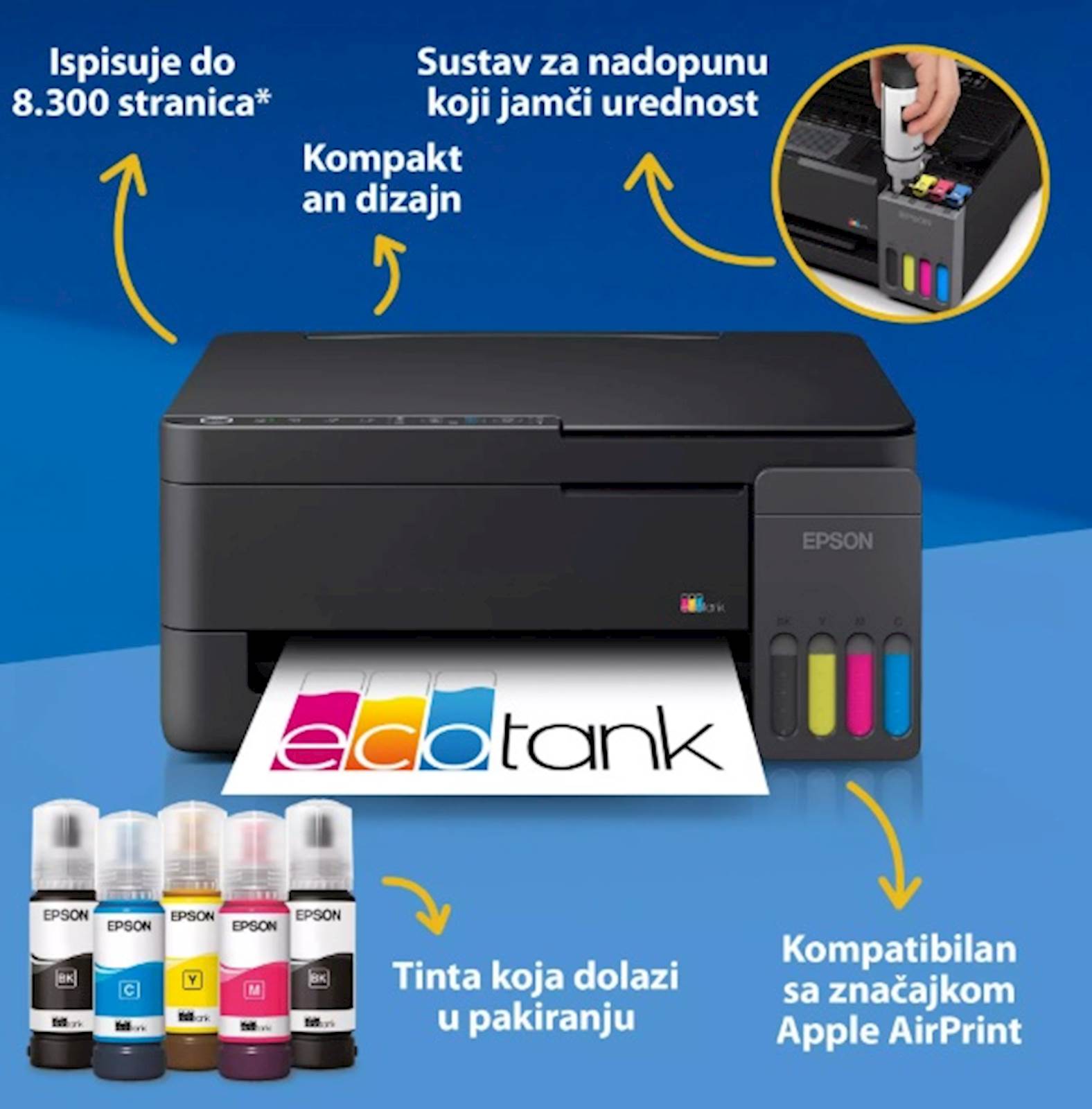Printer MFP EPSON EcoTank L3350; C11CL62409 - Slika 2